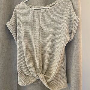 Elegant Cream Knotted Women's Top